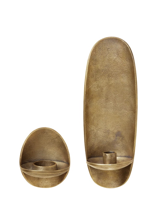 Agapé Wall Tealight Holder & Candle Holder Gift Set - Brass Finish