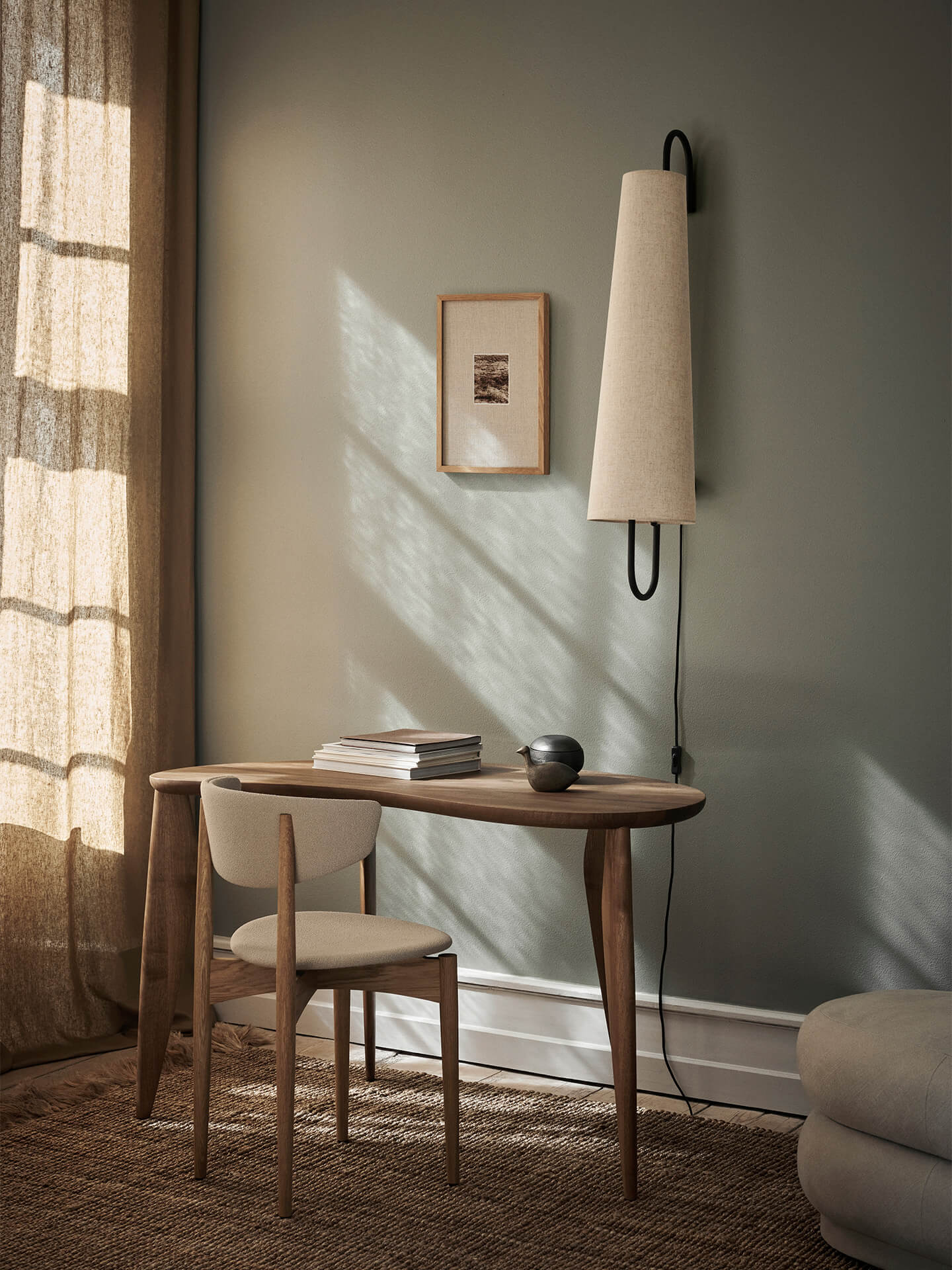 Ancora Wall Lamp - Black/Natural - UL