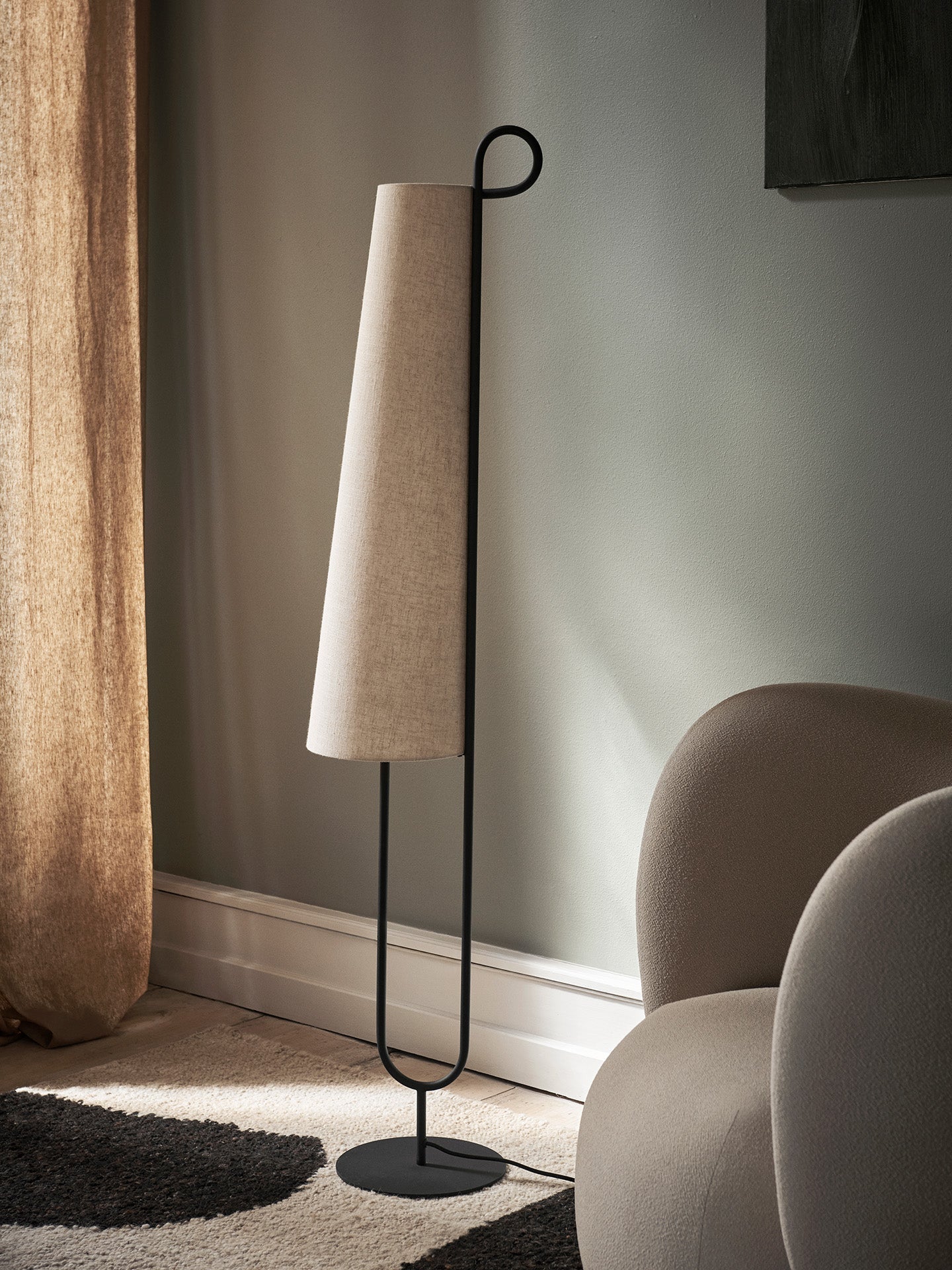 Ancora Floor Lamp - Black/Natural - UL